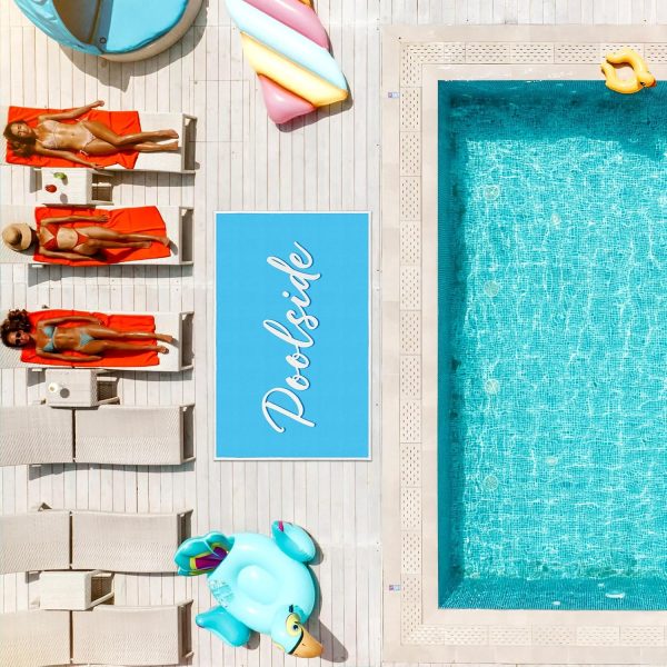 24" x 36" Poolside Mat for Edge of Pool Non Slip Pool Mat for Floor Deck Entrance Rug Outdoor Waterproof Poolside Must Have Accessories for Summer Outdoor Indoor Beach Lakehouse Swimming - Image 2