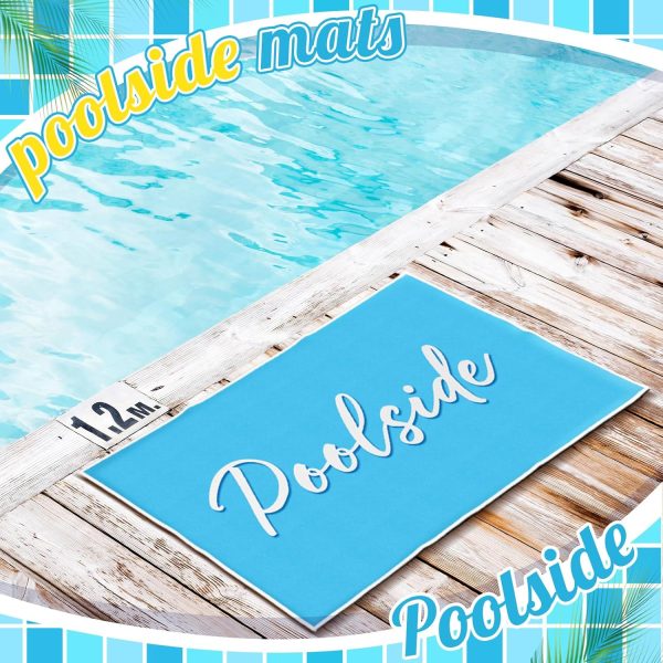 24" x 36" Poolside Mat for Edge of Pool Non Slip Pool Mat for Floor Deck Entrance Rug Outdoor Waterproof Poolside Must Have Accessories for Summer Outdoor Indoor Beach Lakehouse Swimming - Image 4