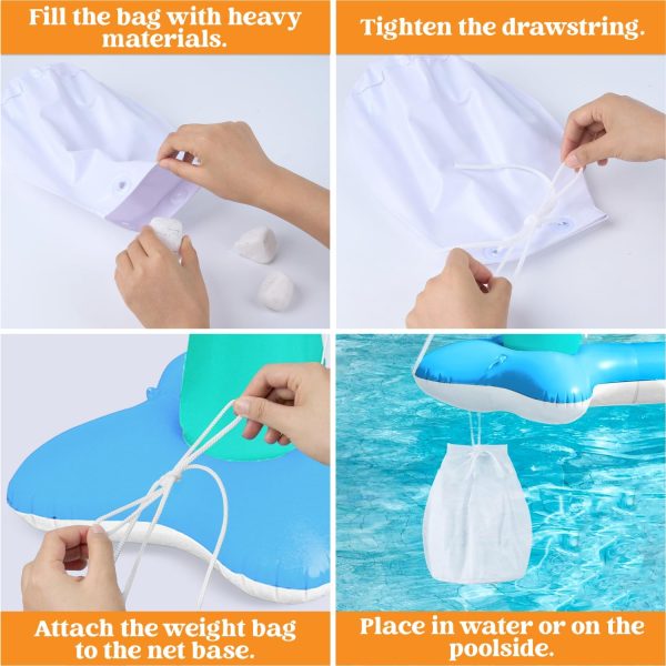 JOYIN Inflatable Pool Float Set Volleyball Net & Basketball Hoops, Floating Swimming Game Toy for Kids and Adults, Summer Floaties, Volleyball Court (105”x28”x38”)|Basketball (27.6”x23”),L-Orange - Image 46
