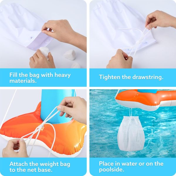 JOYIN Inflatable Pool Float Set Volleyball Net & Basketball Hoops, Floating Swimming Game Toy for Kids and Adults, Summer Floaties, Volleyball Court (105”x28”x38”)|Basketball (27.6”x23”),L-Orange - Image 54
